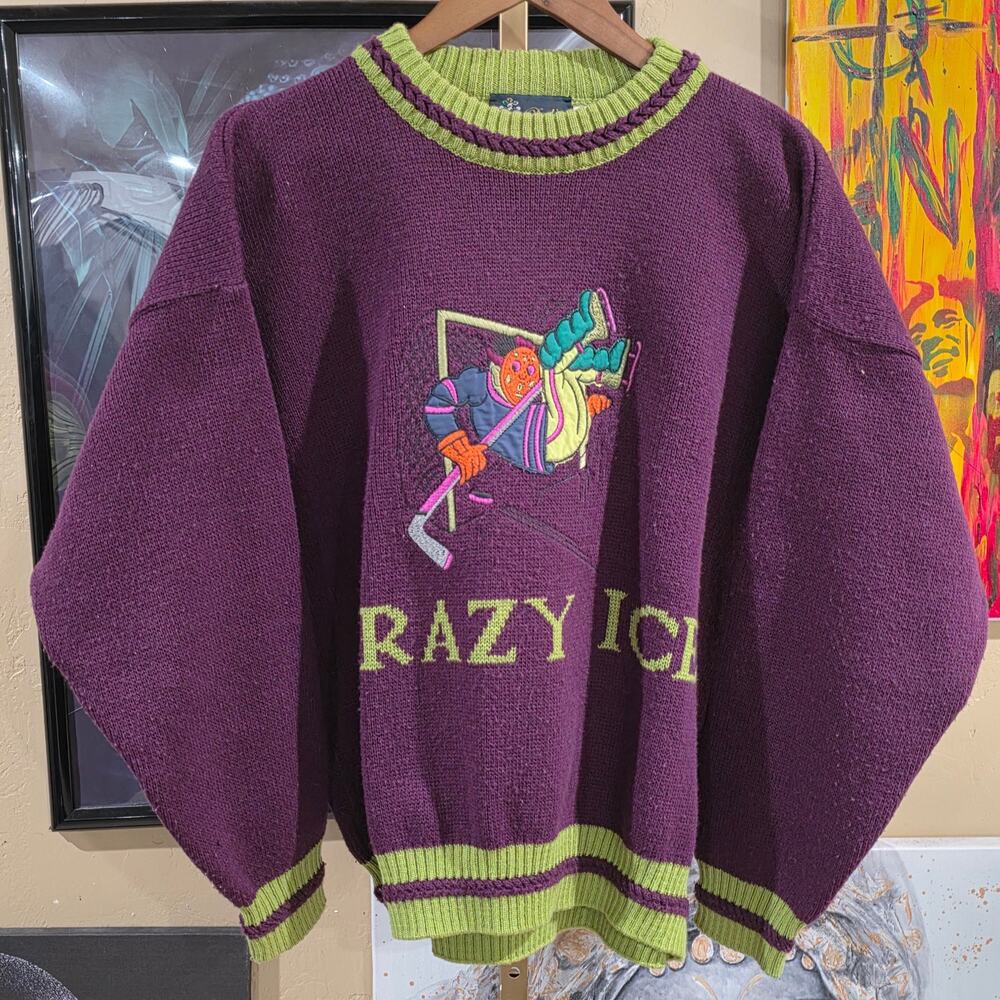 80s Dicks Knit Euro Import Sweater Hockey Made in Italy Grandpacore Med/Large
